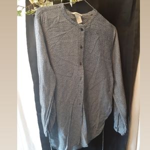 H&M sz 10 blue striped button blouse top